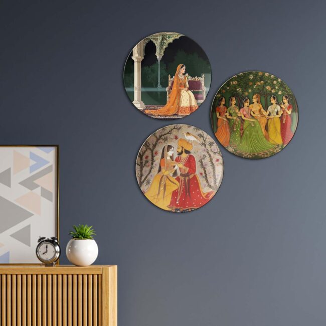 Mughal Majesty: Decorative Wall Plates, Set of 3 Decorative Ceramic Wall Plates, Combo No -66 - Image 5