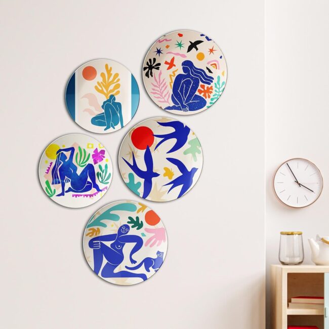 Sun and Silhouettes in Matisse | Home Decoration | Living Room Wall Decoration | Décor Items | Gift Items (Set of 5) - Image 5