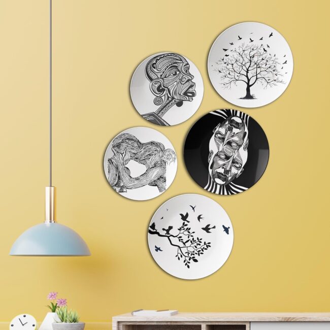 Shades of Contrast | Home Decoration | Living Room Wall Decoration | Décor Items | Gift Items (Set of 5) - Image 6