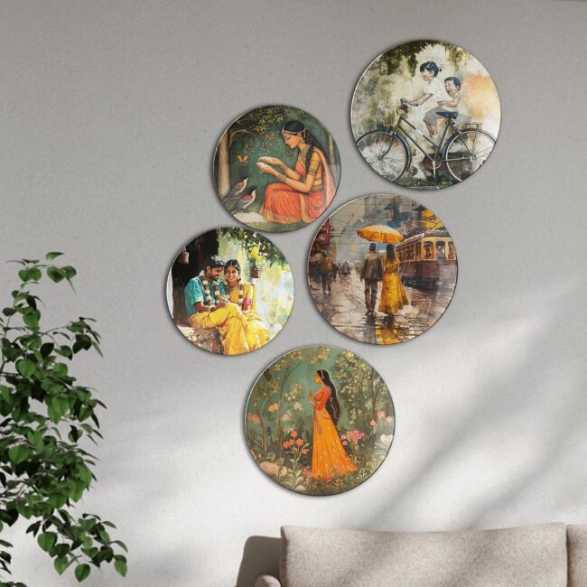 My Indian Panorama | Home Decoration | Living Room Wall Decoration | Décor Items | Gift Items (Set of 5) - Image 2