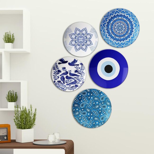Mandala and Paisley Blues | Home Decoration | Living Room Wall Decoration | Décor Items | Gift Items (Set of 5) - Image 2