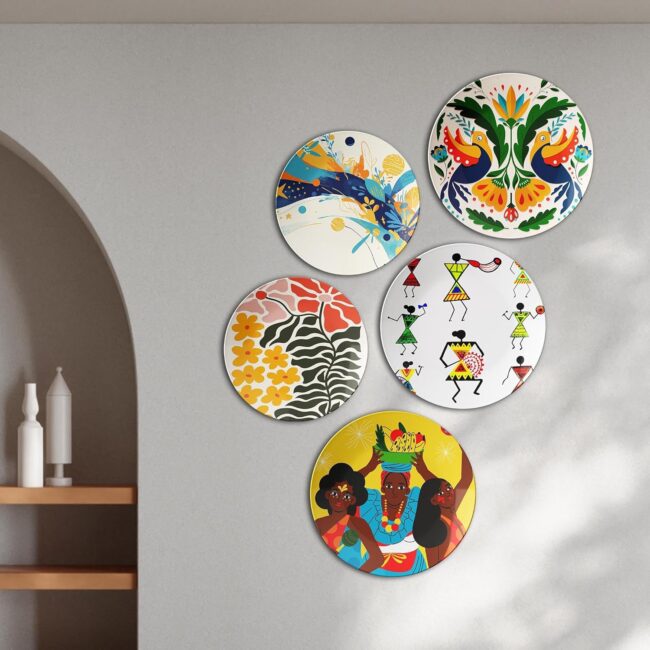 Celebrating Global Cultures | Home Decoration | Living Room Wall Decoration | Décor Items | Gift Items (Set of 5) - Image 2