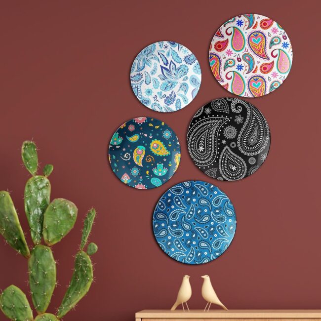 Colorful Paisley Collection | Home Decoration | Living Room Wall Decoration | Décor Items | Gift Items (Set of 5) - Image 7
