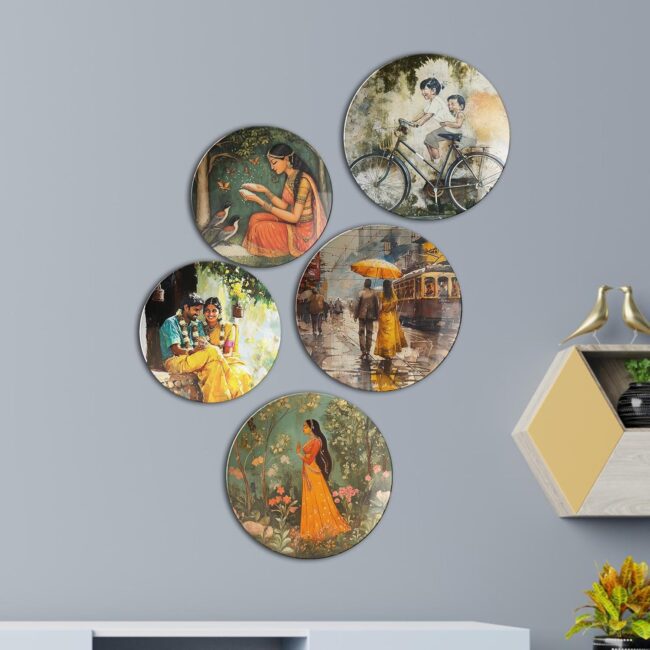 My Indian Panorama | Home Decoration | Living Room Wall Decoration | Décor Items | Gift Items (Set of 5) - Image 7
