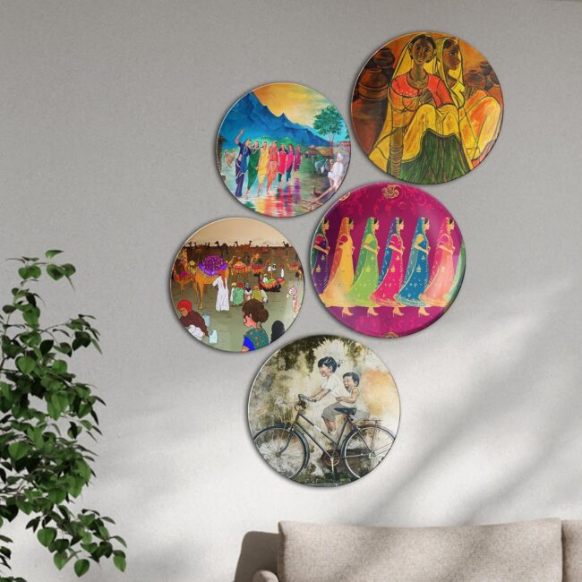 My Indian Journey | Home Decoration | Living Room Wall Decoration | Décor Items | Gift Items (Set of 5) - Image 5