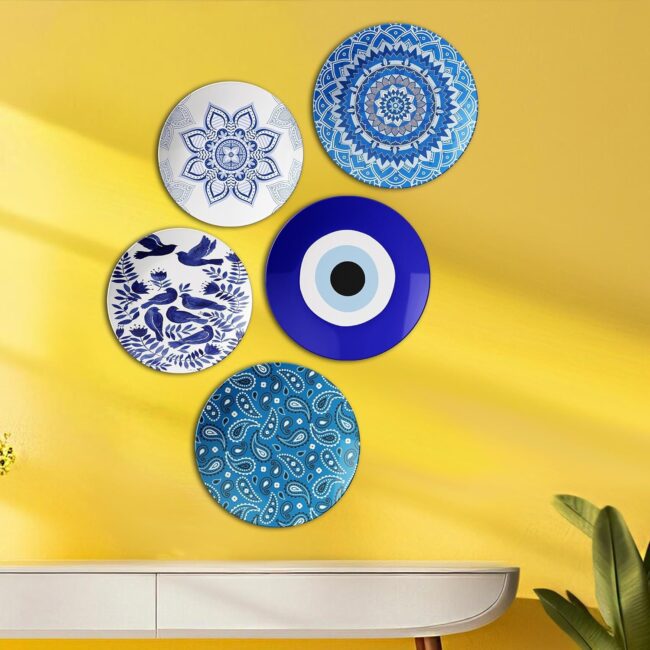 Mandala and Paisley Blues | Home Decoration | Living Room Wall Decoration | Décor Items | Gift Items (Set of 5) - Image 4