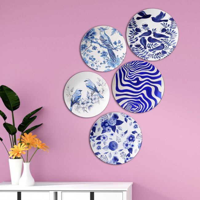 Blue Harmony | Home Decoration | Living Room Wall Decoration | Décor Items | Gift Items (Set of 5) - Image 5