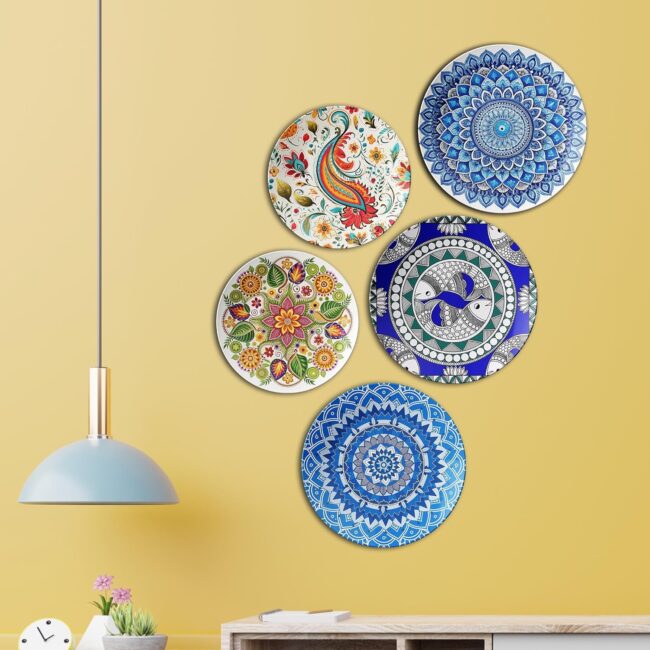 Mandala Magic and Paisley Flourish | Home Decoration | Living Room Wall Decoration | Décor Items | Gift Items (Set of 5) - Image 7