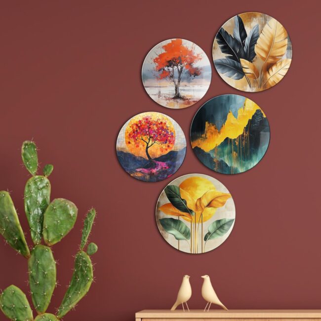 Nature's Palette | Home Decoration | Living Room Wall Decoration | Décor Items | Gift Items (Set of 5) - Image 3