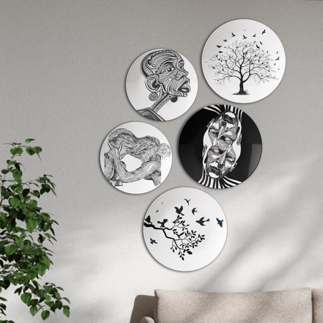 Shades of Contrast | Home Decoration | Living Room Wall Decoration | Décor Items | Gift Items (Set of 5) - Image 2