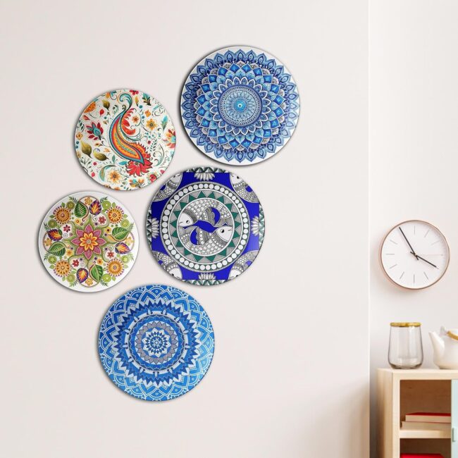 Mandala Magic and Paisley Flourish | Home Decoration | Living Room Wall Decoration | Décor Items | Gift Items (Set of 5) - Image 3