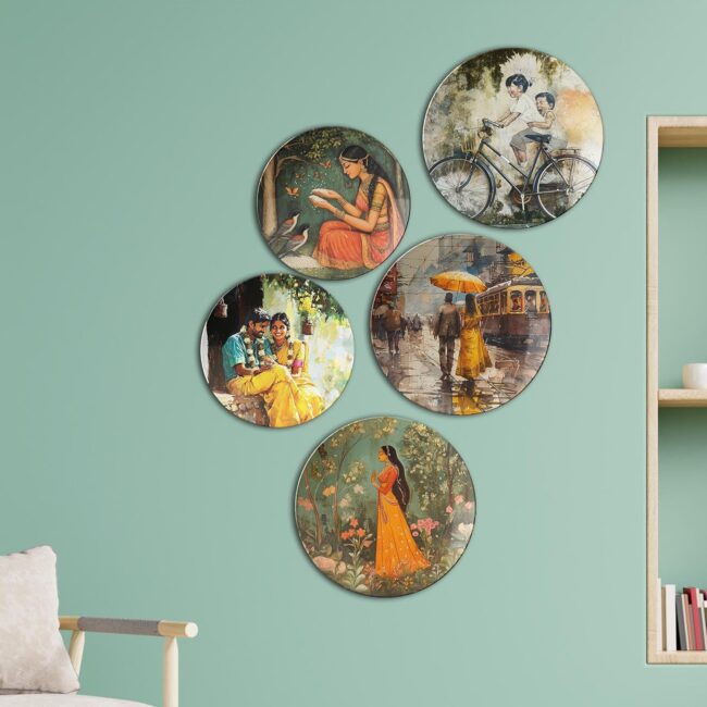 My Indian Panorama | Home Decoration | Living Room Wall Decoration | Décor Items | Gift Items (Set of 5) - Image 4