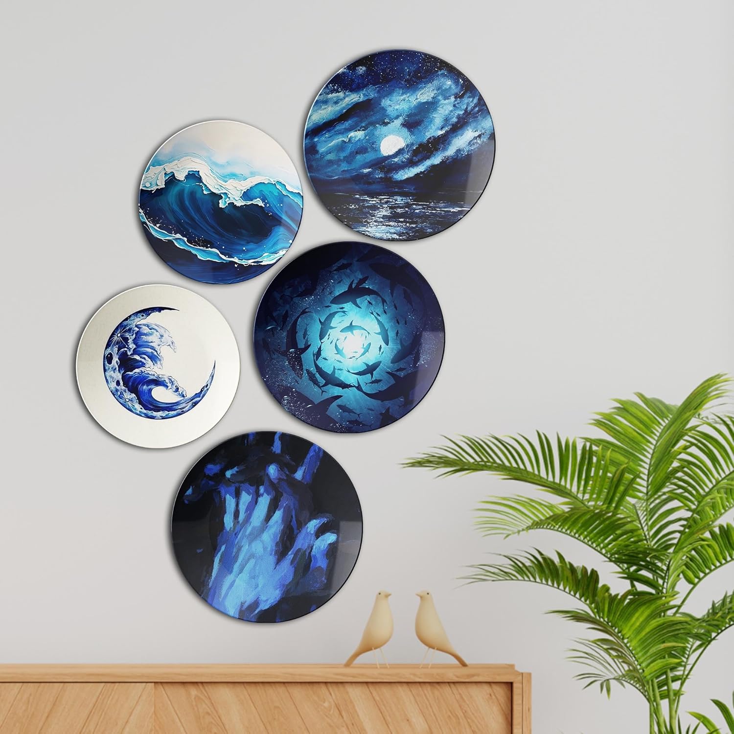 Ocean and Night Sky | Home Decoration | Living Room Wall Decoration | Décor Items | Gift Items (Set of 5) - Image 7