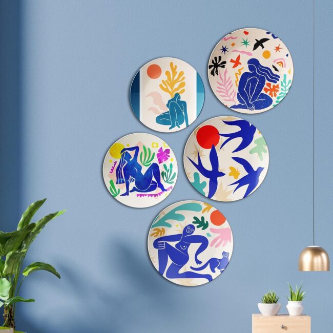 Sun and Silhouettes in Matisse | Home Decoration | Living Room Wall Decoration | Décor Items | Gift Items (Set of 5) - Image 4