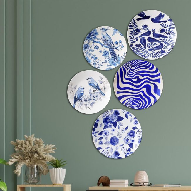 Blue Harmony | Home Decoration | Living Room Wall Decoration | Décor Items | Gift Items (Set of 5) - Image 7