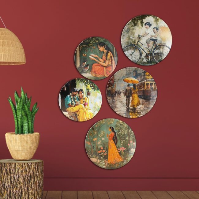 My Indian Panorama | Home Decoration | Living Room Wall Decoration | Décor Items | Gift Items (Set of 5) - Image 5