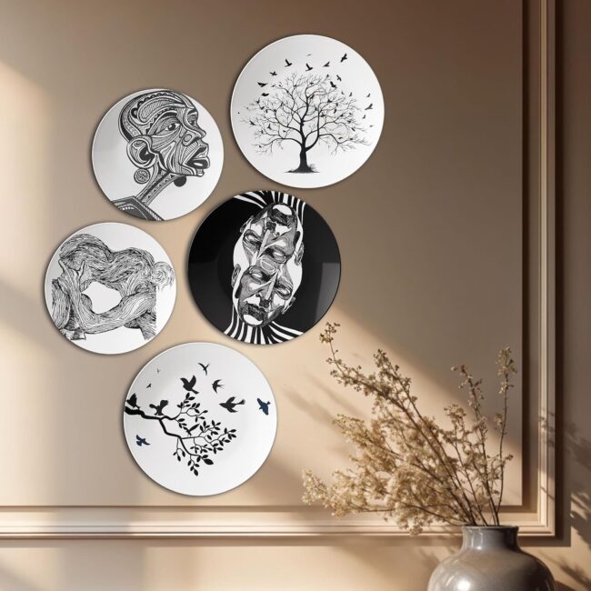 Shades of Contrast | Home Decoration | Living Room Wall Decoration | Décor Items | Gift Items (Set of 5) - Image 4