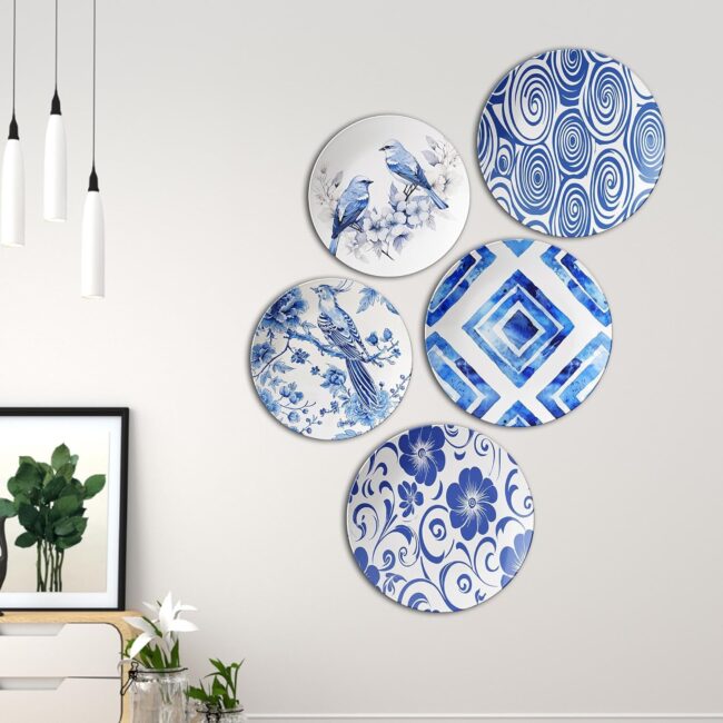 Shades of Blue | Home Decoration | Living Room Wall Decoration | Décor Items | Gift Items (Set of 5) - Image 4