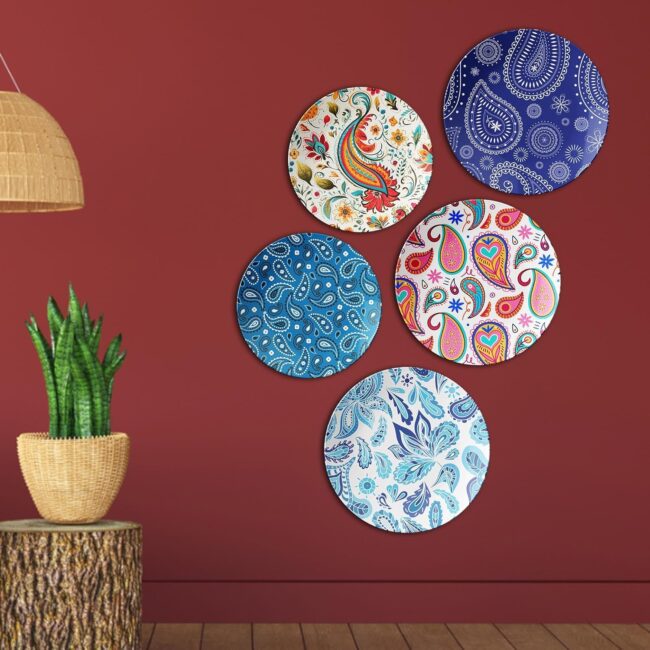 Vibrant Paisley Showcase | Home Decoration | Living Room Wall Decoration | Décor Items | Gift Items (Set of 5) - Image 7