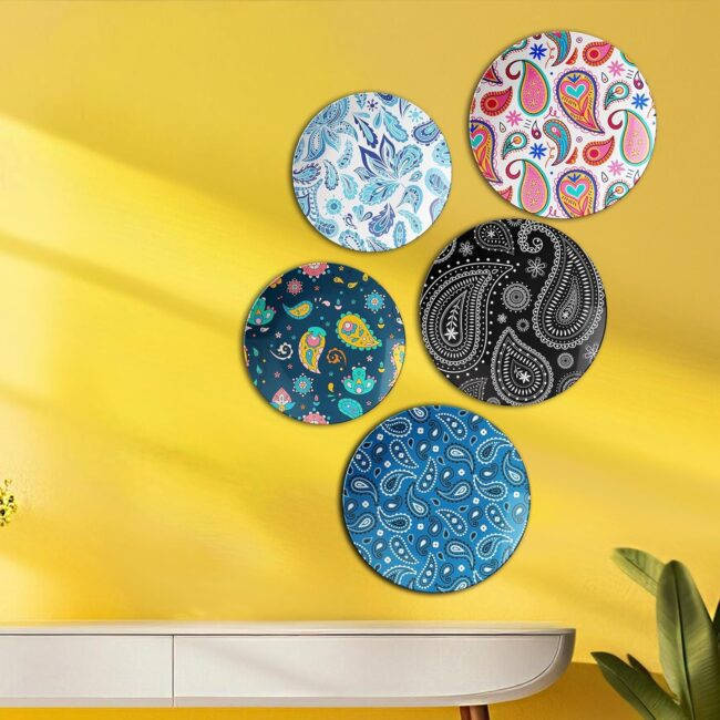 Colorful Paisley Collection | Home Decoration | Living Room Wall Decoration | Décor Items | Gift Items (Set of 5) - Image 2