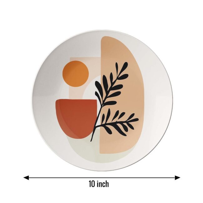 Geometric Flora Medallions, Set of 3 Decorative Ceramic Wall Plates Combo No -99 - Image 3