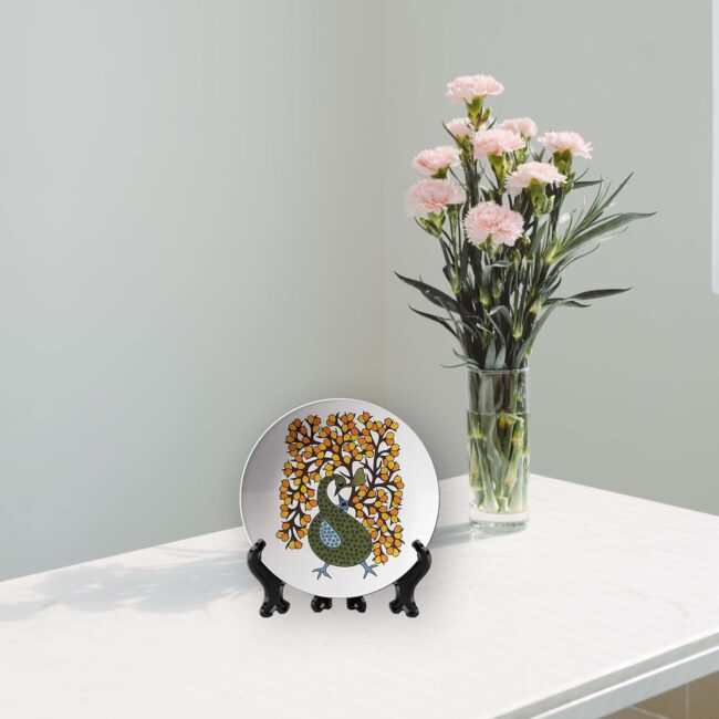 Peacock Paradise Trio, Set of 3 Decorative Ceramic Wall Plates Combo No -71 - Image 5