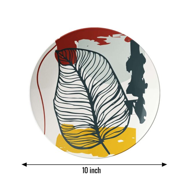Leaf Impressions on Ceramic, Set of 3 Decorative Ceramic Wall Plates Combo No -53 - Image 3