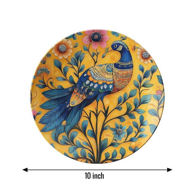 Peacock Paradise Trio, Set of 3 Decorative Ceramic Wall Plates Combo No -71 - Image 3
